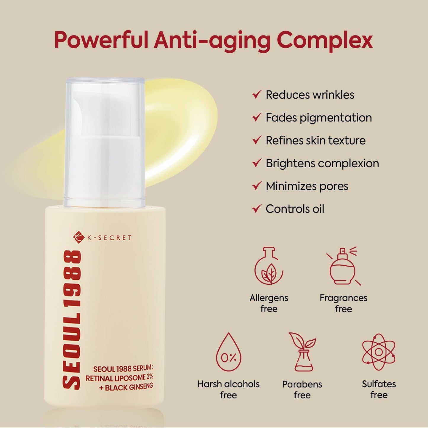 K-Secret Seoul 1988 Serum : Retinal Liposome 2% + Black Ginseng
