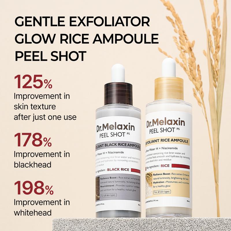 Dr.Melaxin Peel Shot - Glow Rice Peeling Ampoule, Soft Exfoliating Dead Skin Cells Remover